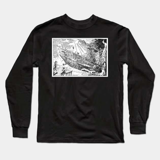 The Flying Submarine Long Sleeve T-Shirt by reynoldjay